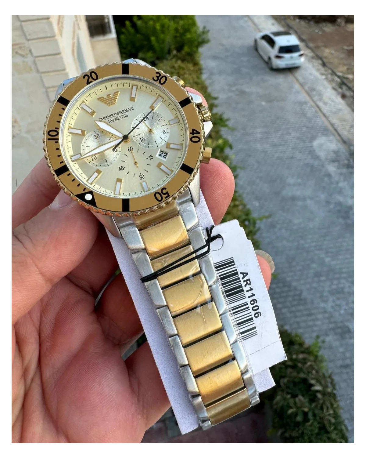 ZEGAREK MĘSKI EMPORIO ARMANI AR11606 Two-Tone Chronograph + BOX
