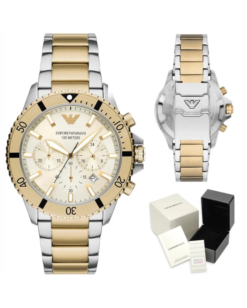 ZEGAREK MĘSKI EMPORIO ARMANI AR11606 Two-Tone Chronograph + BOX