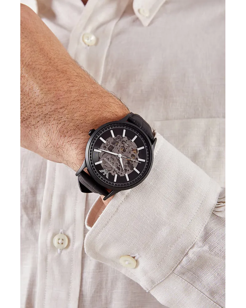 Zegarek męski EMPORIO ARMANI SKELETON AUTOMATIC AR60042 (zi055c)