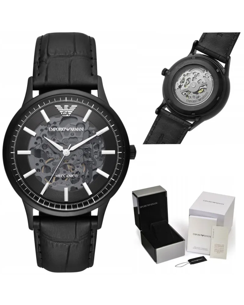 Zegarek męski EMPORIO ARMANI SKELETON AUTOMATIC AR60042 (zi055c)