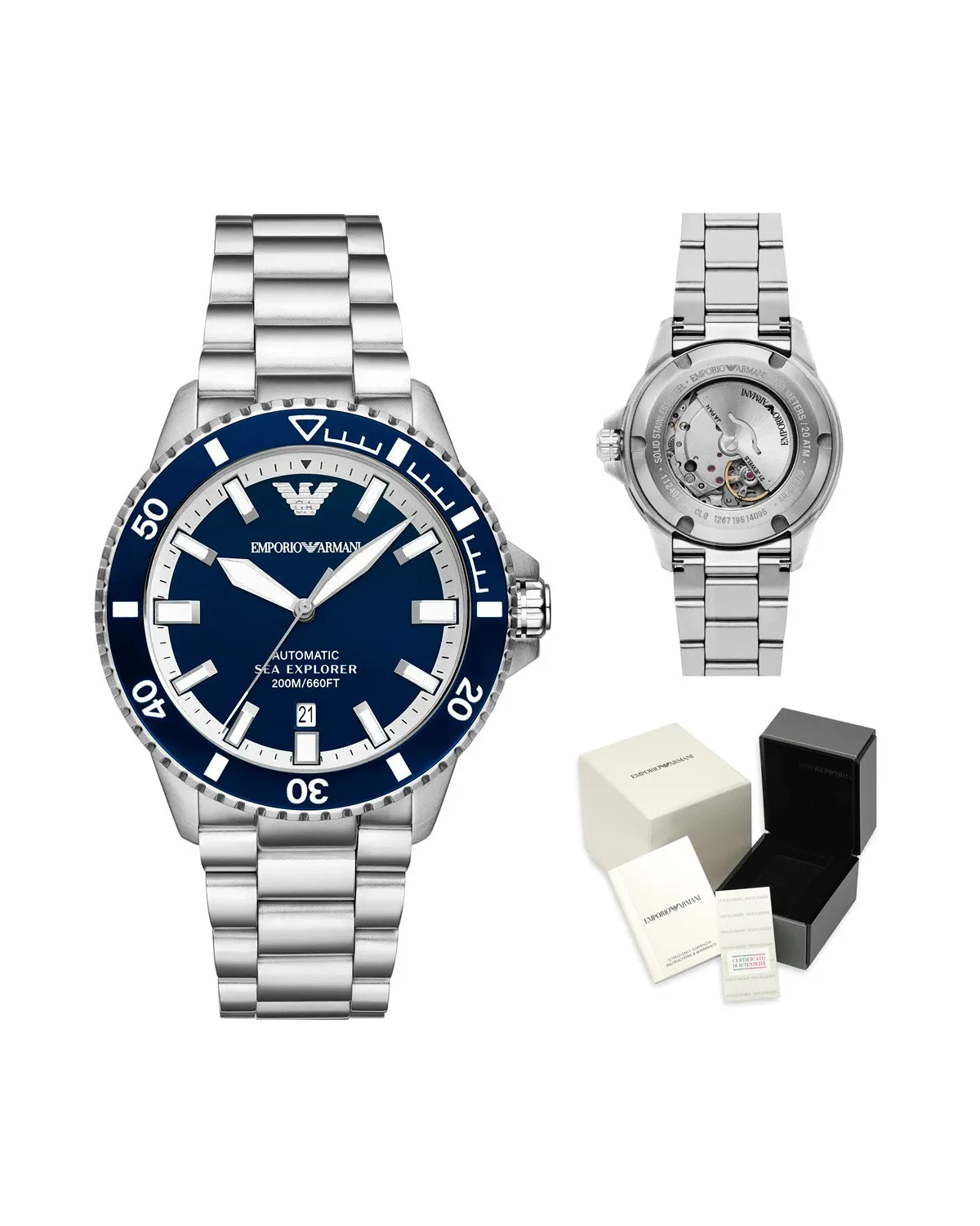 ZEGAREK MĘSKI EMPORIO ARMANI AR60079 Sea Explorer AUTOMATIC (zi110a) + BOX
