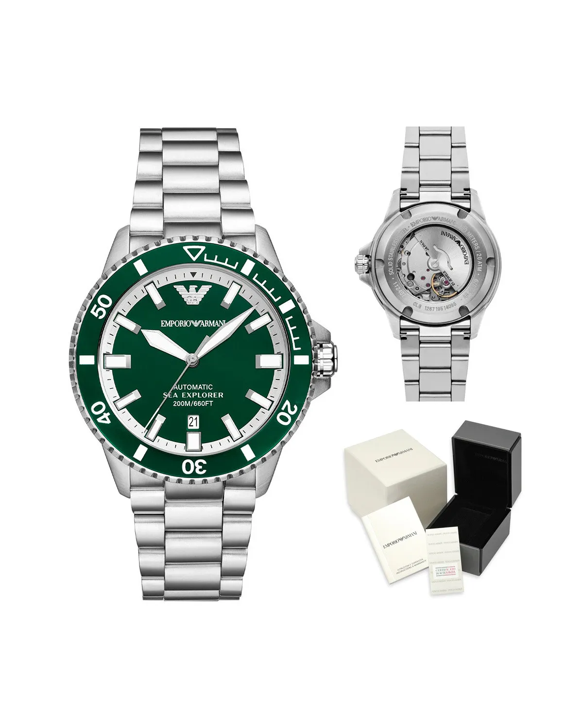 ZEGAREK MĘSKI EMPORIO ARMANI AR60080 Sea Explorer AUTOMATIC (zi110b) + BOX