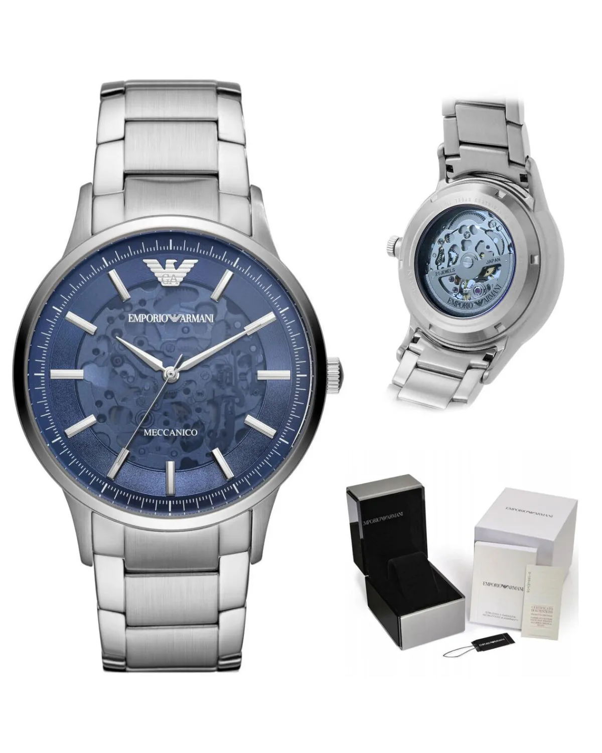 Zegarek męski EMPORIO ARMANI SKELETON AUTOMATIC AR60037 (zi054a)