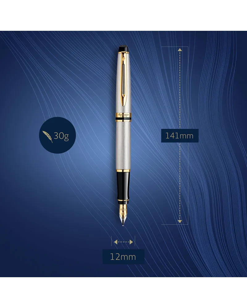 Długopis i Pi&oacute;ro Waterman Expert stalowy GT w Pudełku z Grawerem (S0952000/2)