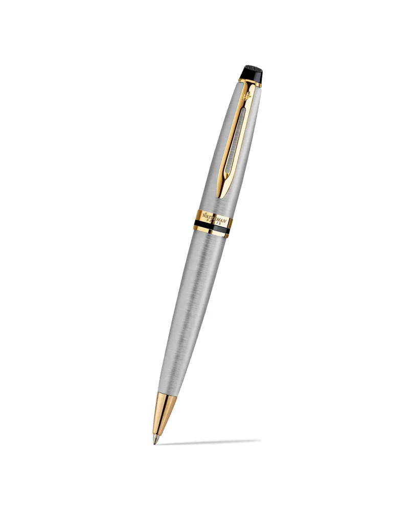 Długopis i Pi&oacute;ro Waterman Expert stalowy GT w Pudełku z Grawerem (S0952000/2)