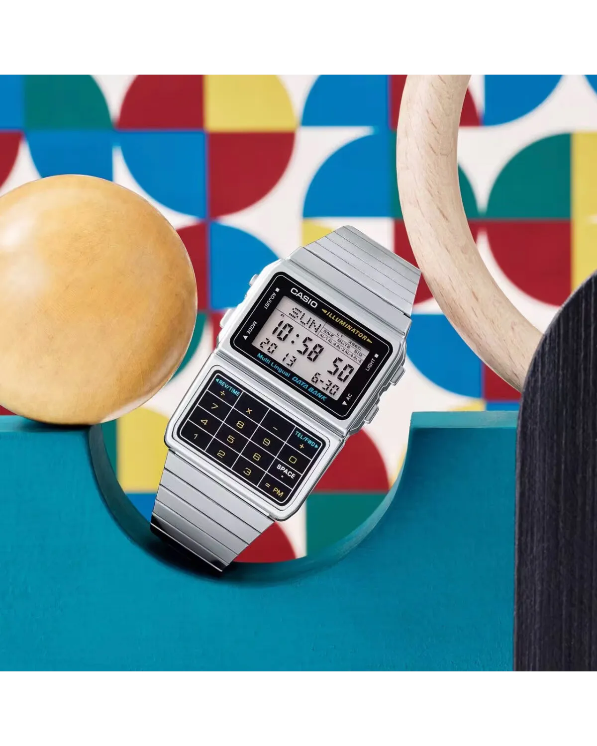 ZEGAREK MĘSKI CASIO VINTAGE DATABANK DBC-611-1D + BOX