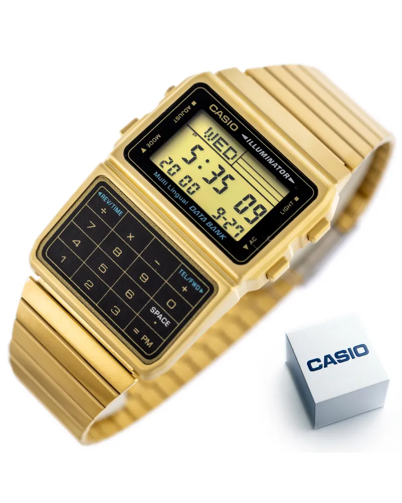 ZEGAREK MĘSKI CASIO VINTAGE DATABANK DBC-611G-1 (zd163a) + BOX
