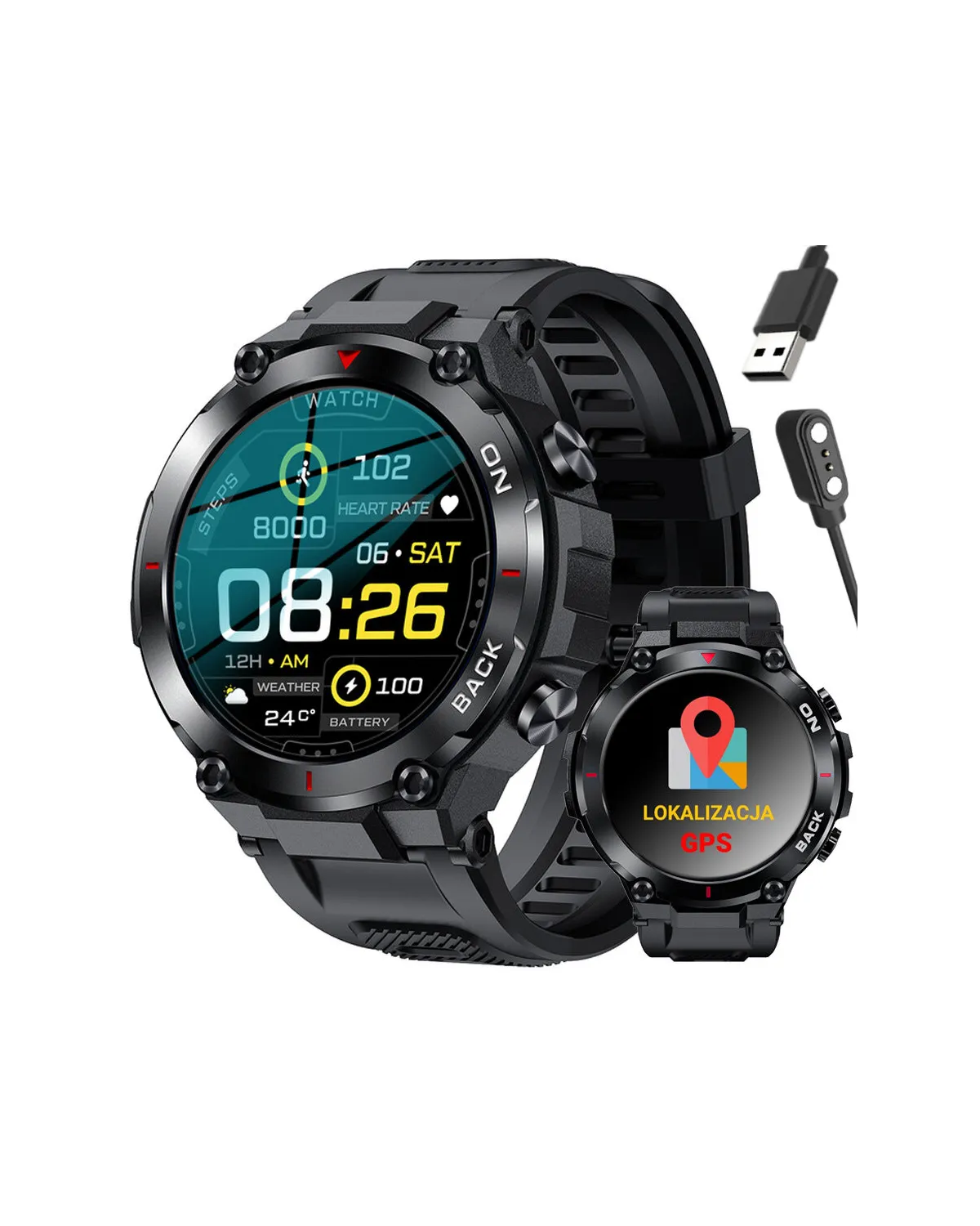 SMARTWATCH MĘSKI GRAVITY GT8-1 - z GPS (sg017a) SMARTWATCH MĘSKI GRAVITY GT8-1 - z GPS (sg017a)