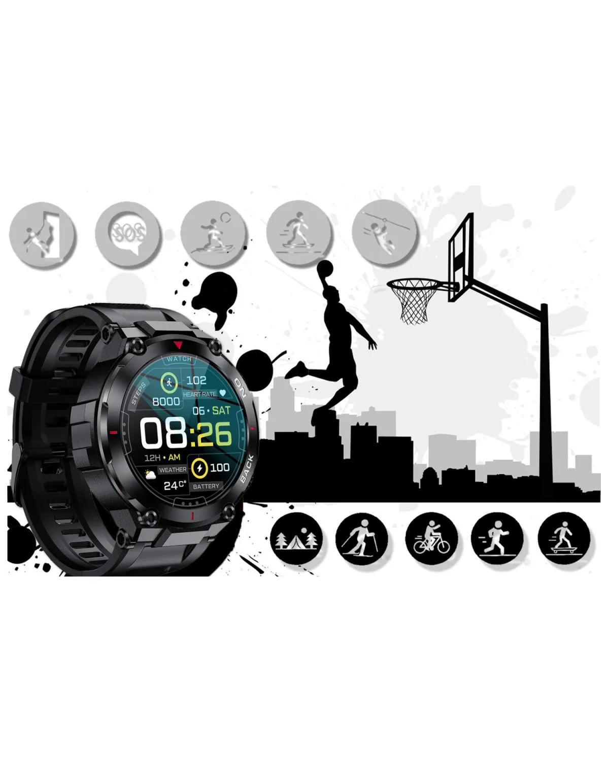 SMARTWATCH MĘSKI GRAVITY GT8-1 - z GPS (sg017a) SMARTWATCH MĘSKI GRAVITY GT8-1 - z GPS (sg017a)