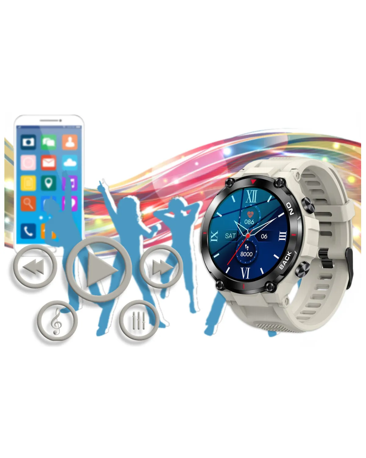 SMARTWATCH MĘSKI GRAVITY GT8-4 - z GPS (sg017d)