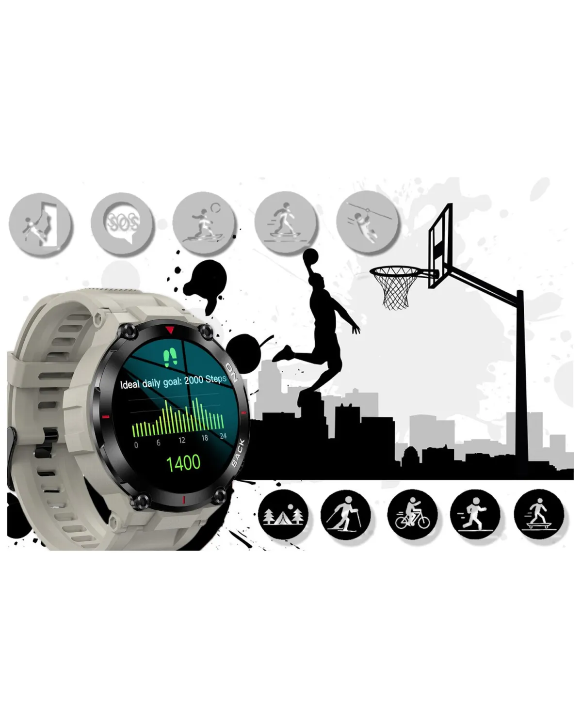 SMARTWATCH MĘSKI GRAVITY GT8-4 - z GPS (sg017d)