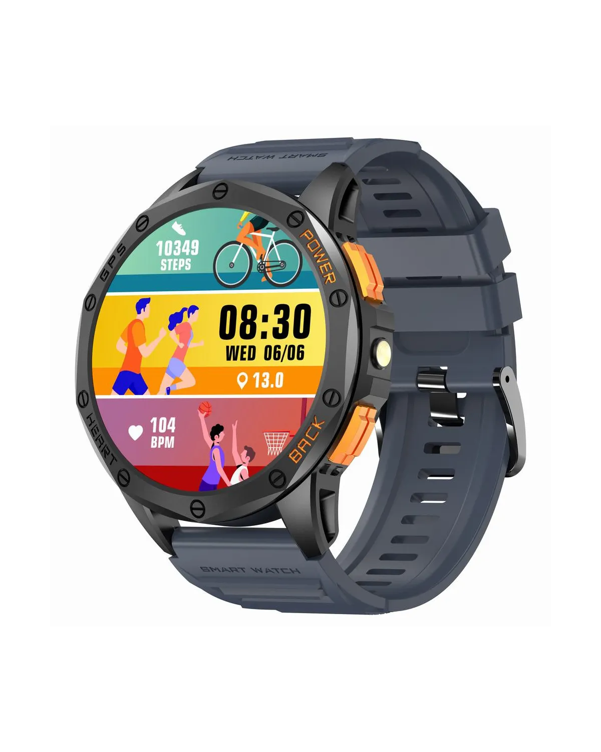 SMARTWATCH MĘSKI GRAVITY GT24-1 - LATARKA, DODATKOWY PASEK  (sg033a)