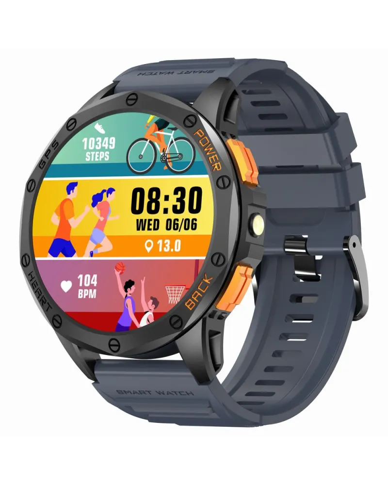 SMARTWATCH MĘSKI GRAVITY GT24-1 - LATARKA, DODATKOWY PASEK  (sg033a)