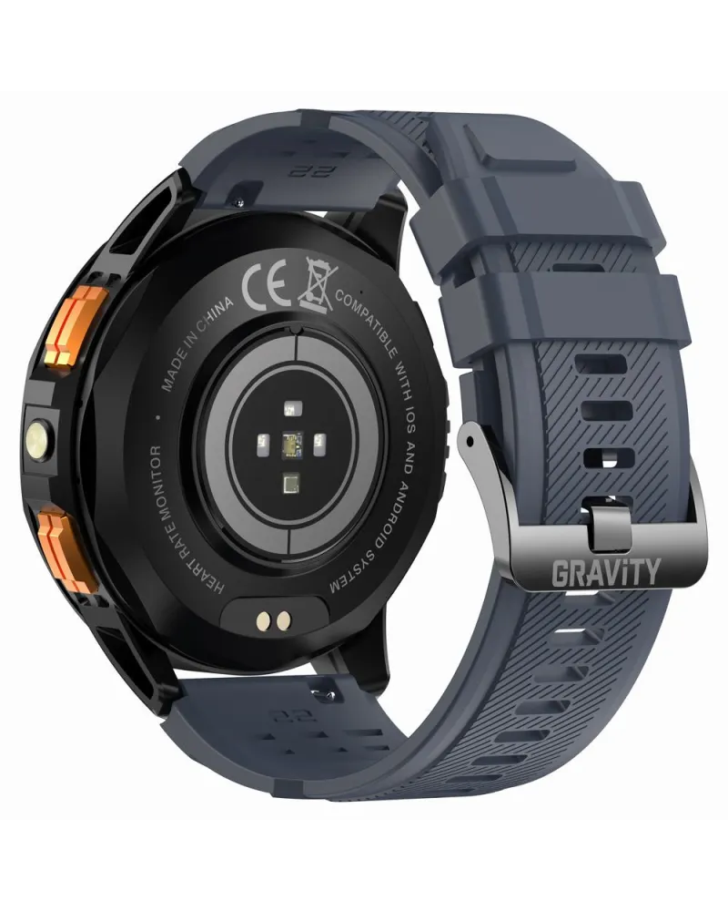 SMARTWATCH MĘSKI GRAVITY GT24-1 - LATARKA, DODATKOWY PASEK  (sg033a)