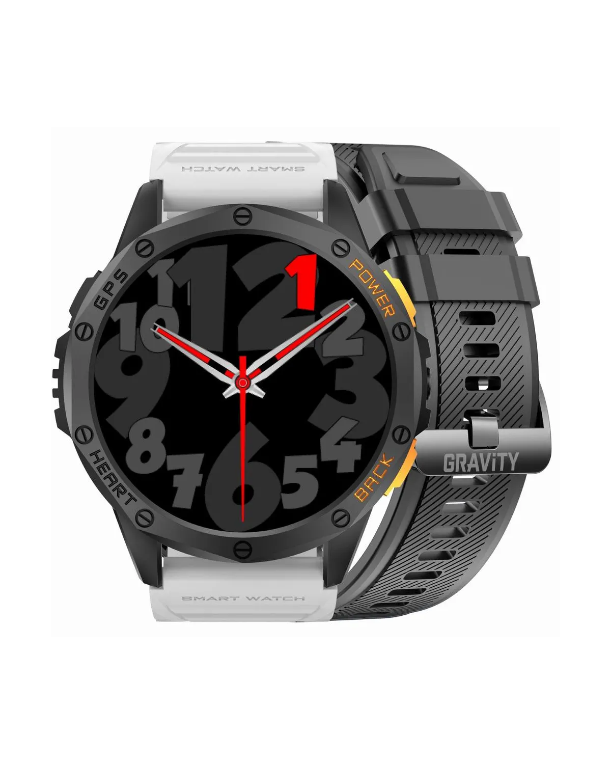 SMARTWATCH MĘSKI GRAVITY GT24-2 - LATARKA, DODATKOWY PASEK  (sg033b)