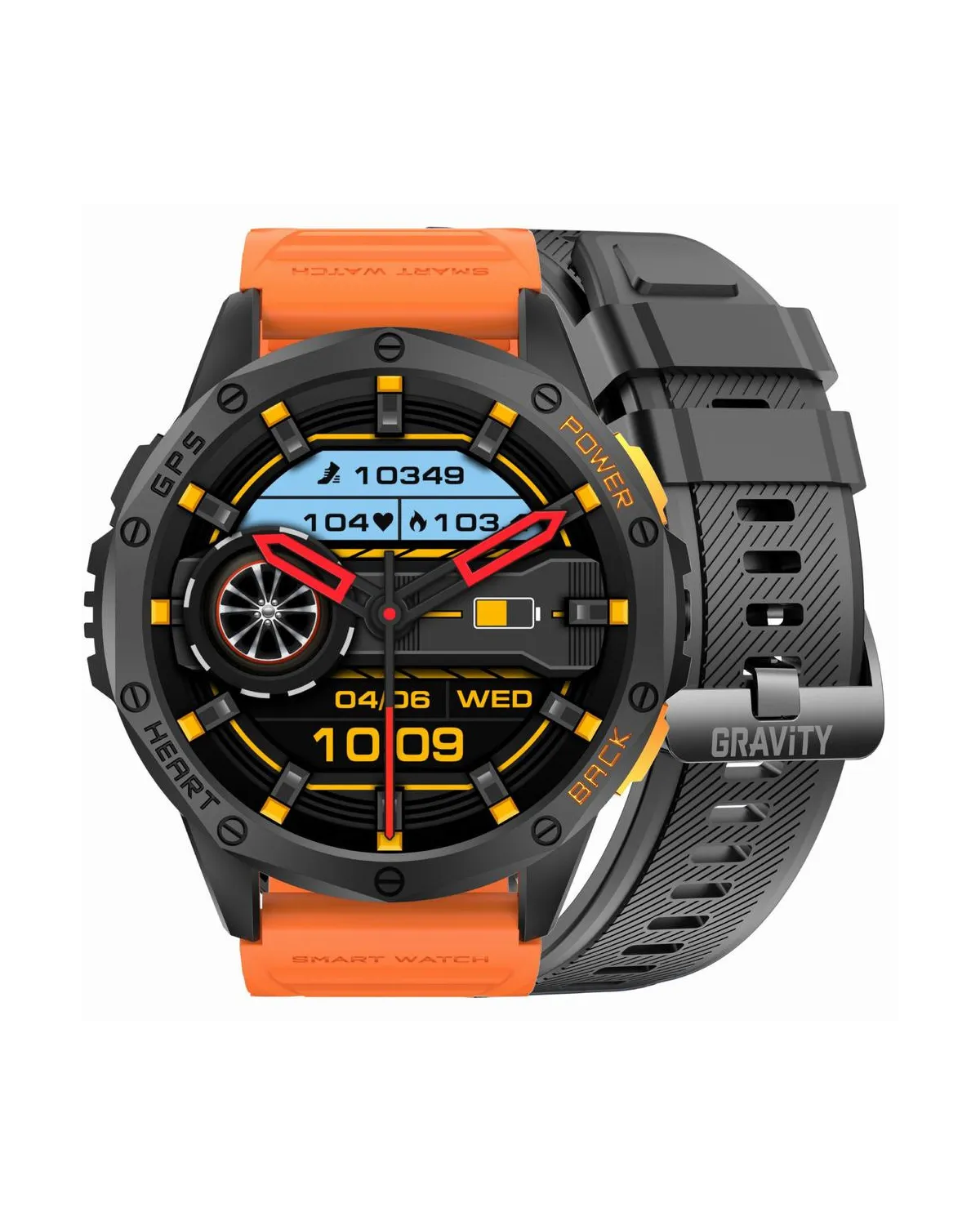 SMARTWATCH MĘSKI GRAVITY GT24-3 - LATARKA, DODATKOWY PASEK  (sg033c)