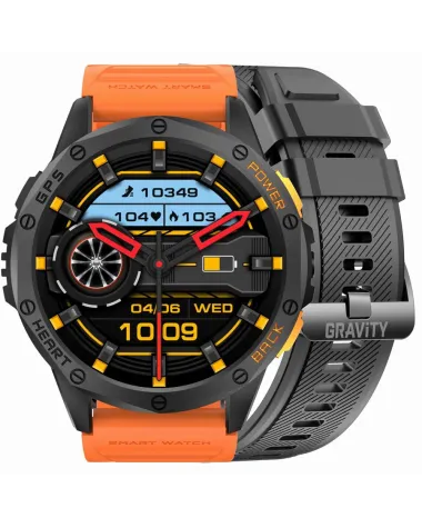 SMARTWATCH MĘSKI GRAVITY GT24-3 - LATARKA, DODATKOWY PASEK  (sg033c)