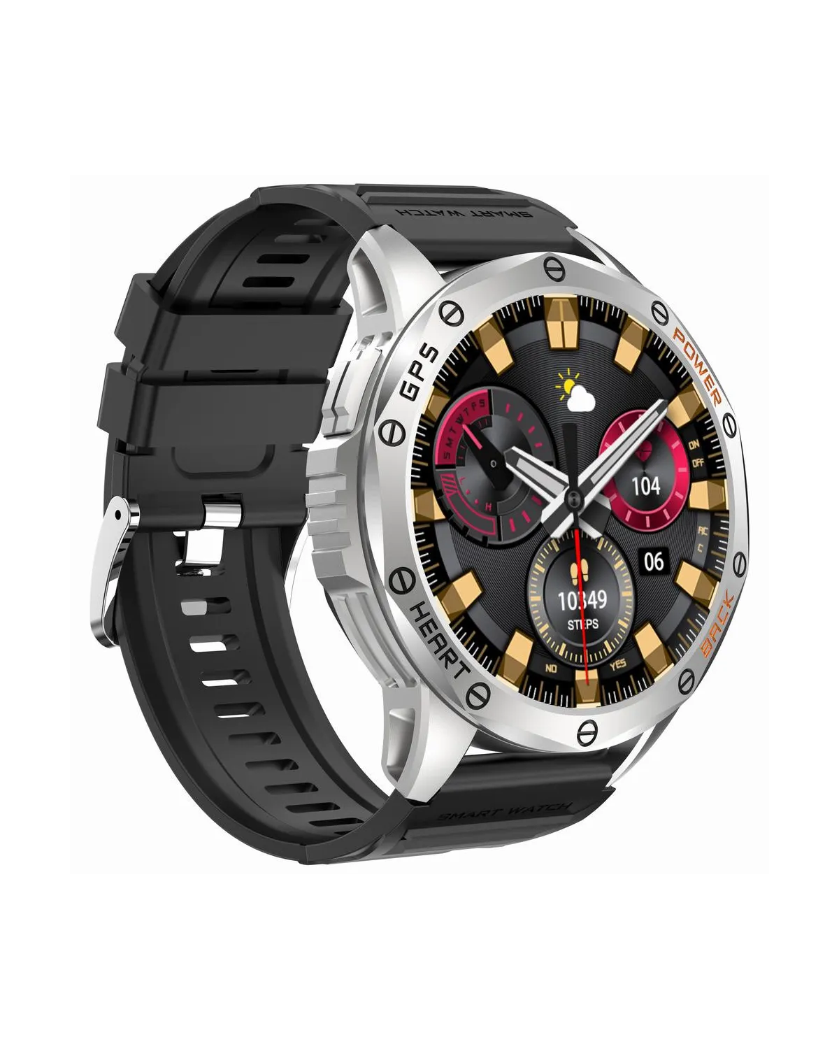 SMARTWATCH MĘSKI GRAVITY GT24-4 - LATARKA, DODATKOWY PASEK  (sg033d)