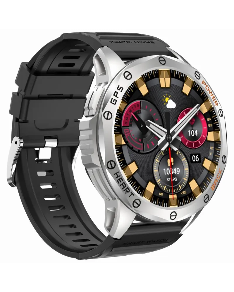 SMARTWATCH MĘSKI GRAVITY GT24-4 - LATARKA, DODATKOWY PASEK  (sg033d)