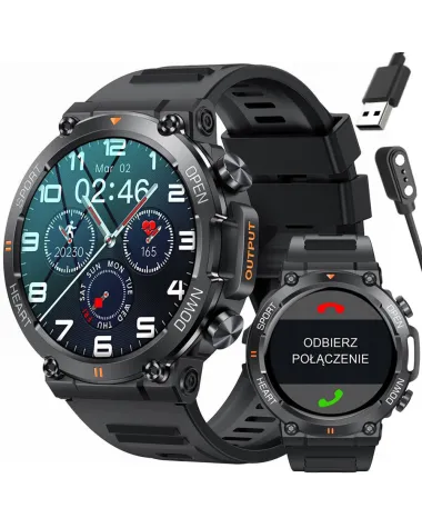 SMARTWATCH MĘSKI GRAVITY GT7-1 PRO - WYKONYWANIE POŁĄCZEŃ, PULSOKSYMETR (sg018a)