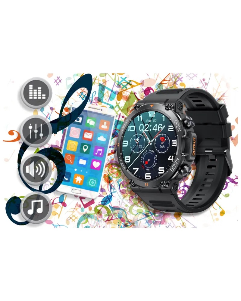 SMARTWATCH MĘSKI GRAVITY GT7-1 PRO - WYKONYWANIE POŁĄCZEŃ, PULSOKSYMETR (sg018a)
