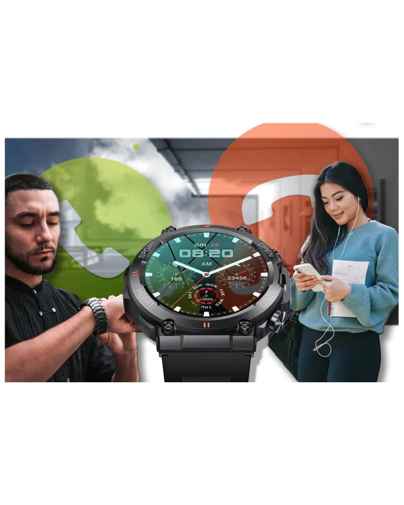 SMARTWATCH MĘSKI GRAVITY GT7-1 PRO - WYKONYWANIE POŁĄCZEŃ, PULSOKSYMETR (sg018a)