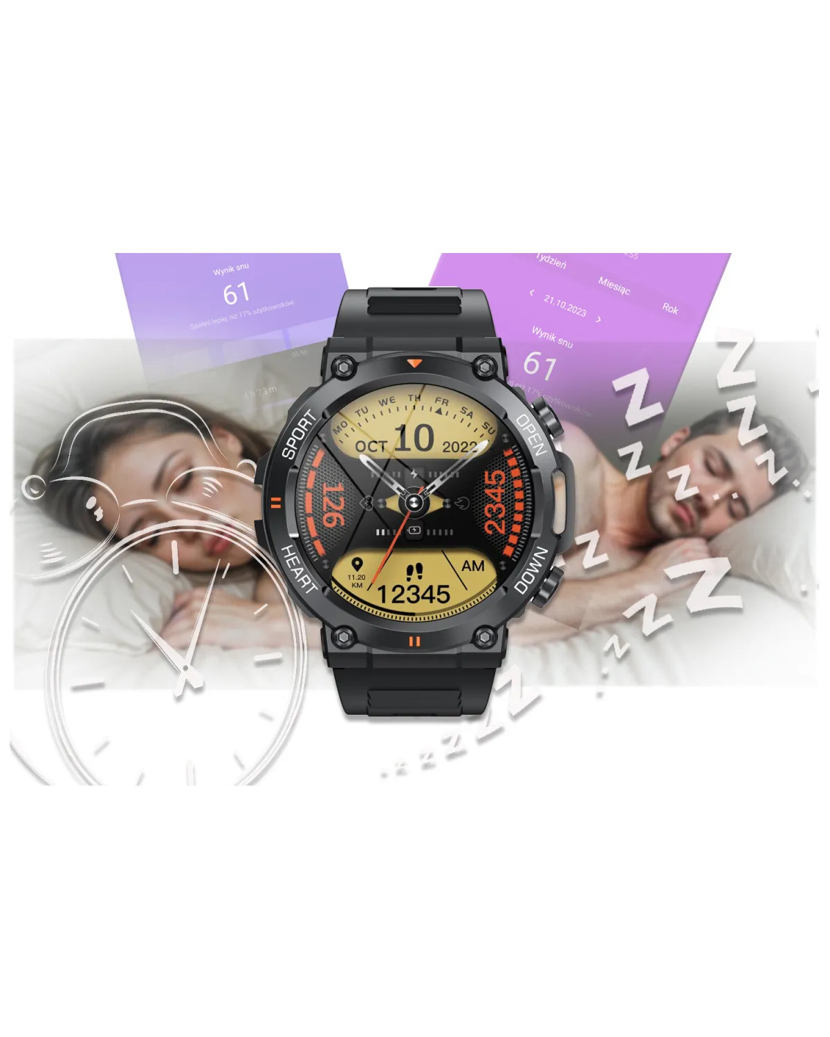 SMARTWATCH MĘSKI GRAVITY GT7-1 PRO - WYKONYWANIE POŁĄCZEŃ, PULSOKSYMETR (sg018a)
