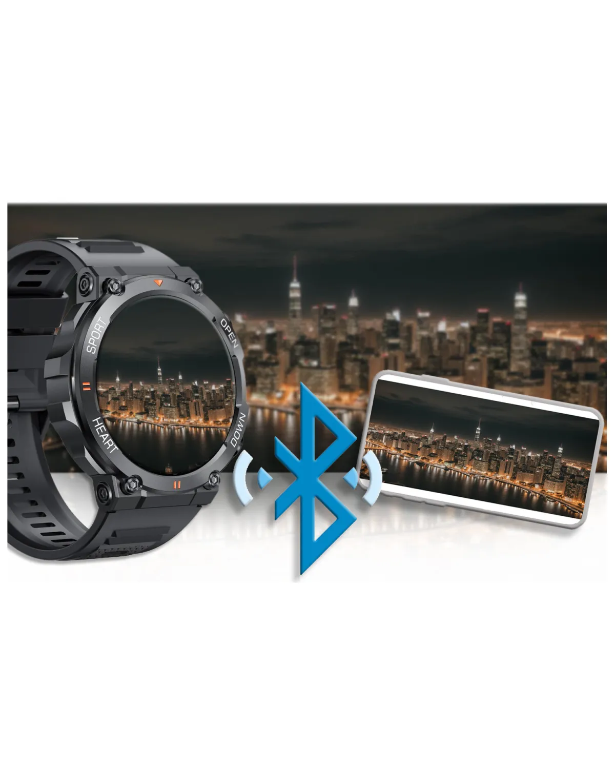 SMARTWATCH MĘSKI GRAVITY GT7-1 PRO - WYKONYWANIE POŁĄCZEŃ, PULSOKSYMETR (sg018a)