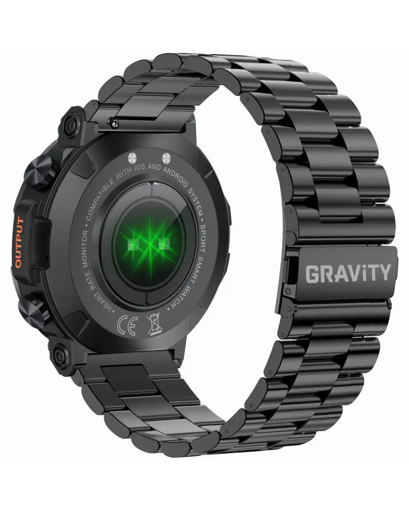 SMARTWATCH MĘSKI GRAVITY GT7-2 PRO - WYKONYWANIE POŁĄCZEŃ, PULSOKSYMETR (sg018b)