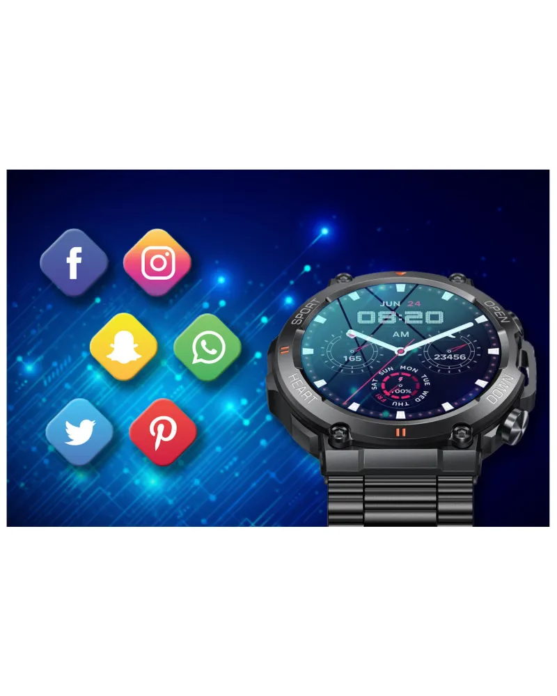 SMARTWATCH MĘSKI GRAVITY GT7-2 PRO - WYKONYWANIE POŁĄCZEŃ, PULSOKSYMETR (sg018b)