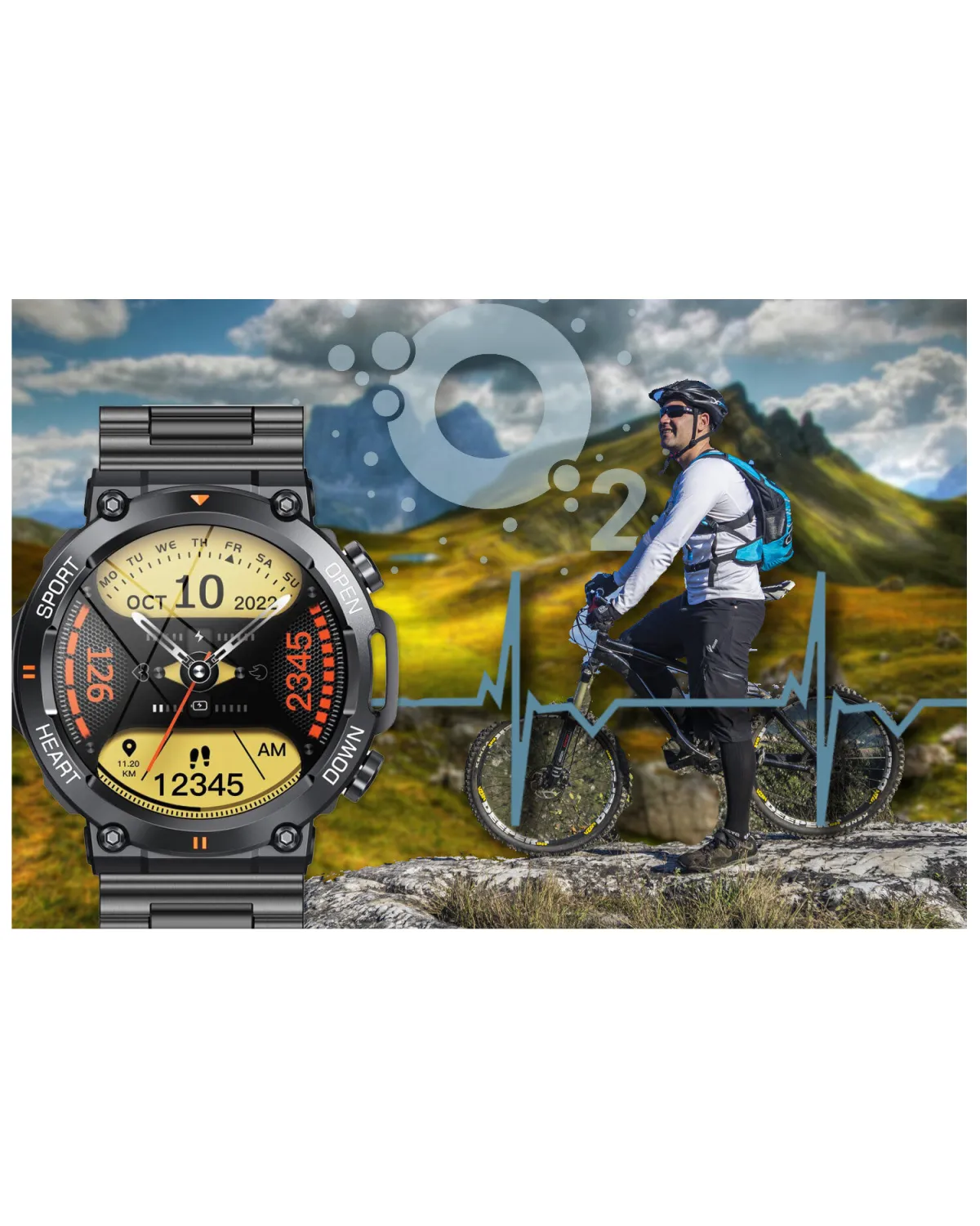 SMARTWATCH MĘSKI GRAVITY GT7-2 PRO - WYKONYWANIE POŁĄCZEŃ, PULSOKSYMETR (sg018b)