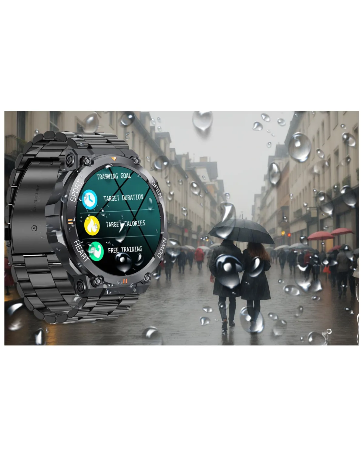 SMARTWATCH MĘSKI GRAVITY GT7-2 PRO - WYKONYWANIE POŁĄCZEŃ, PULSOKSYMETR (sg018b)