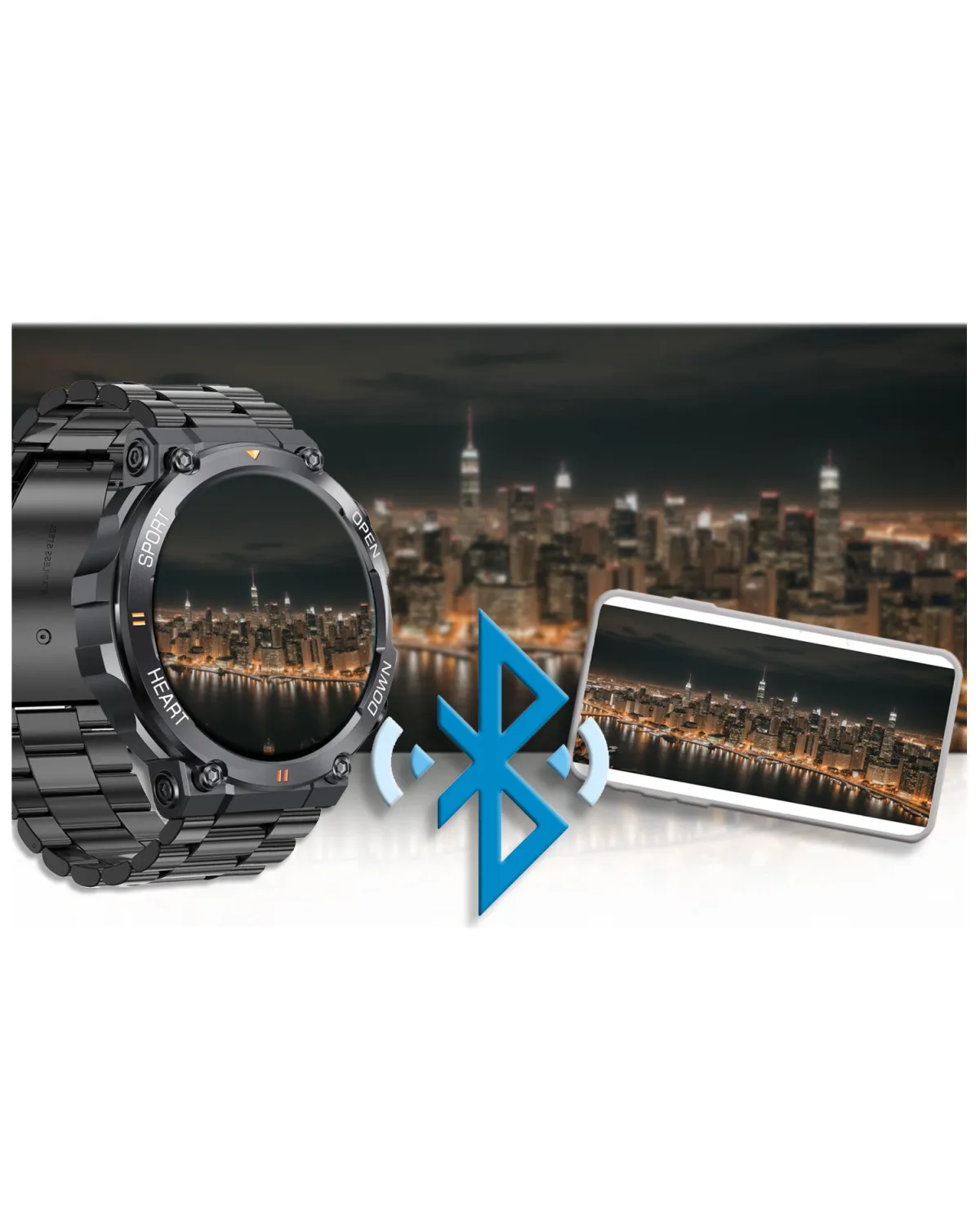 SMARTWATCH MĘSKI GRAVITY GT7-2 PRO - WYKONYWANIE POŁĄCZEŃ, PULSOKSYMETR (sg018b)