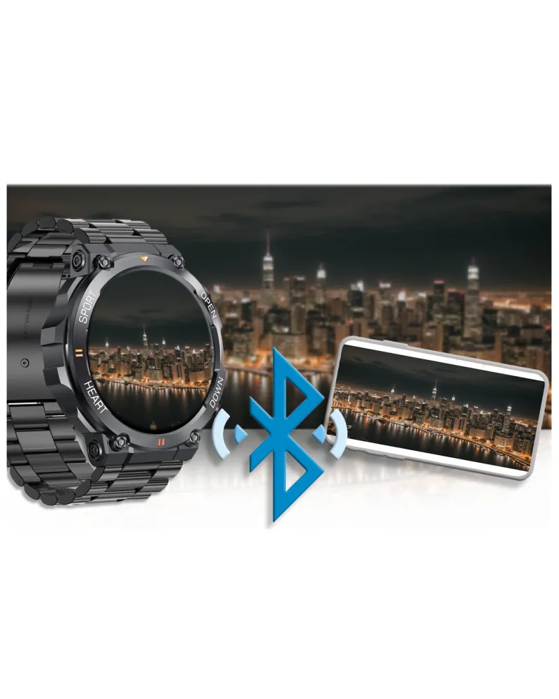 SMARTWATCH MĘSKI GRAVITY GT7-2 PRO - WYKONYWANIE POŁĄCZEŃ, PULSOKSYMETR (sg018b)
