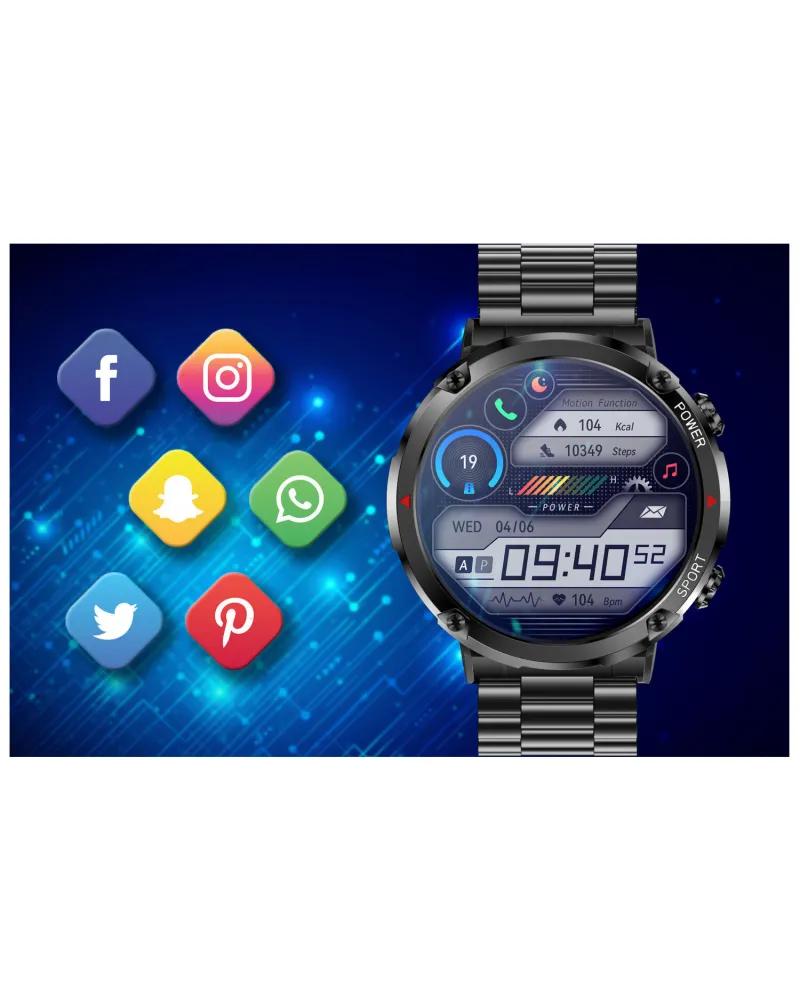 SMARTWATCH MĘSKI GRAVITY GT21-1 - BLUETOOTH CALL, DODATKOWY PASEK (sg025a)