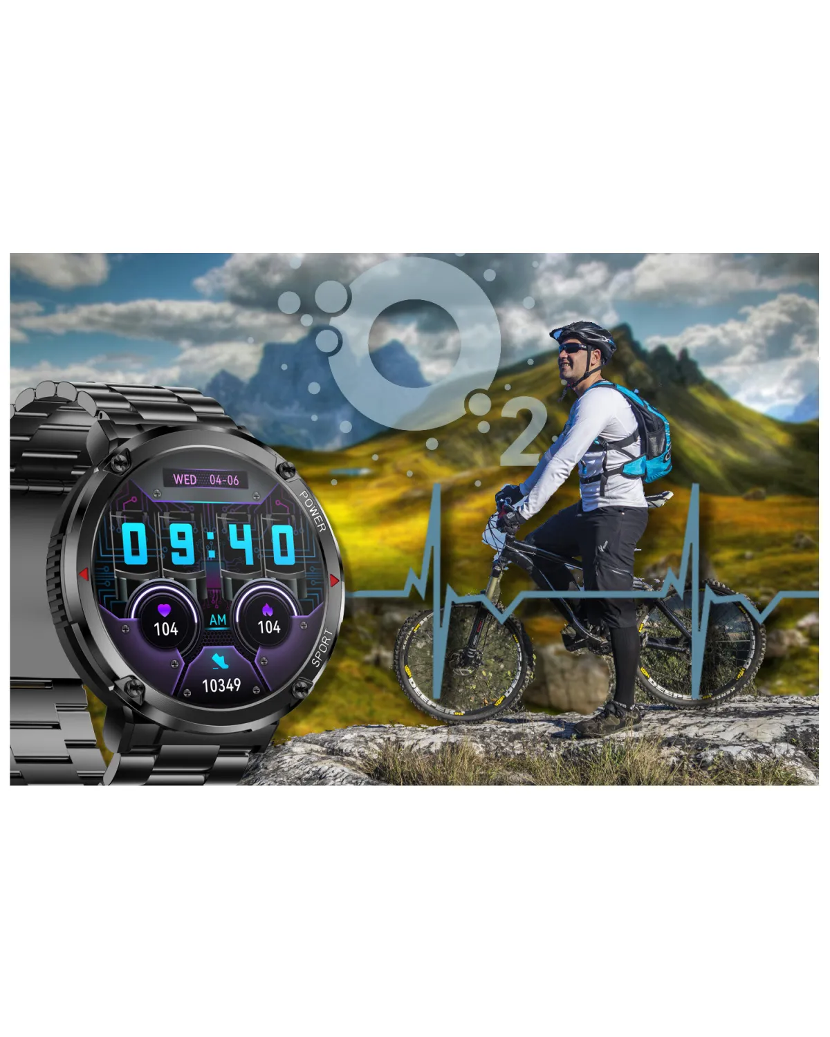 SMARTWATCH MĘSKI GRAVITY GT21-1 - BLUETOOTH CALL, DODATKOWY PASEK (sg025a)