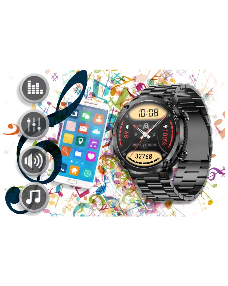 SMARTWATCH MĘSKI GRAVITY GT21-1 - BLUETOOTH CALL, DODATKOWY PASEK (sg025a)