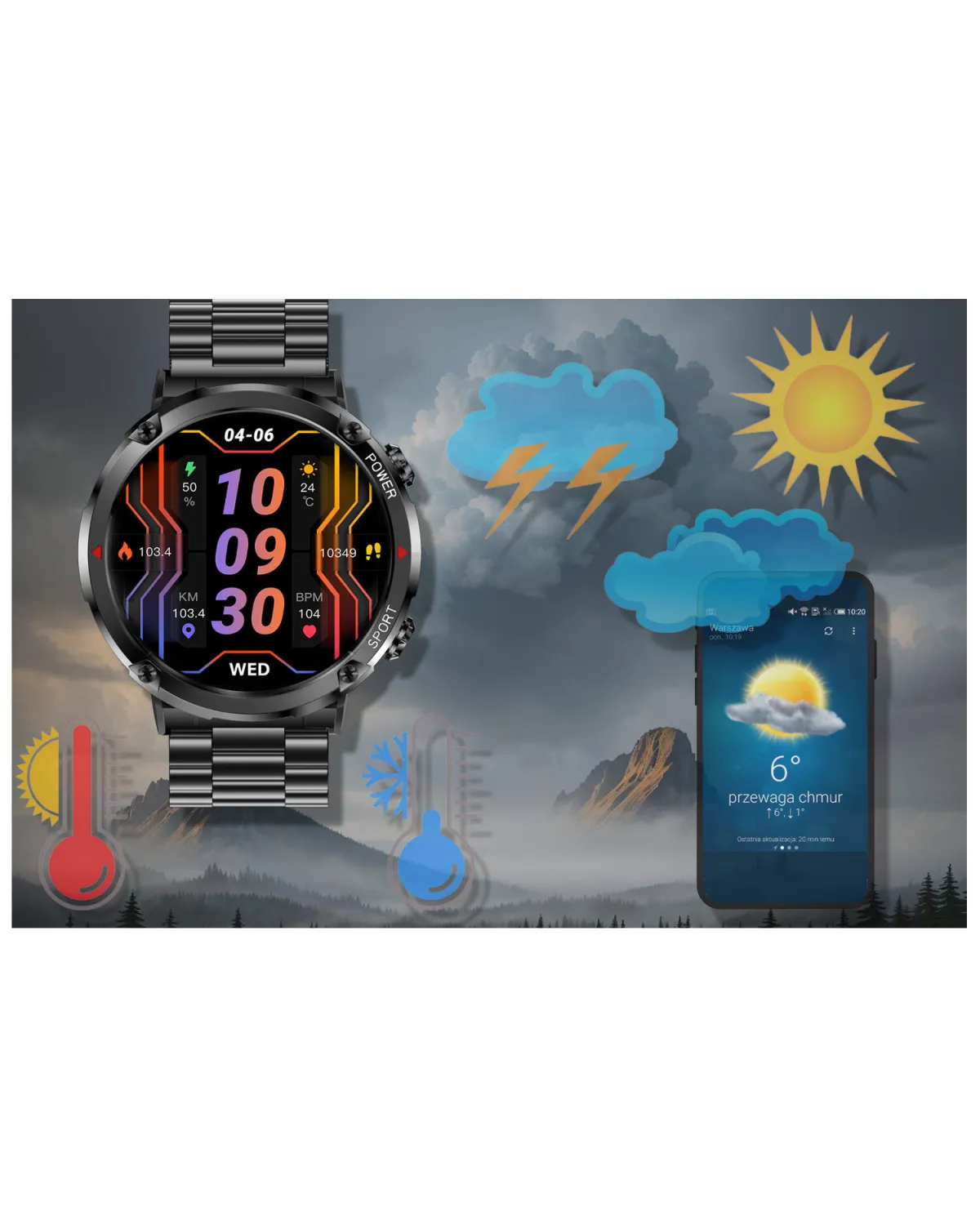 SMARTWATCH MĘSKI GRAVITY GT21-1 - BLUETOOTH CALL, DODATKOWY PASEK (sg025a)