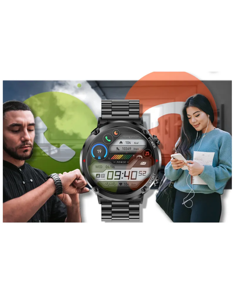 SMARTWATCH MĘSKI GRAVITY GT21-1 - BLUETOOTH CALL, DODATKOWY PASEK (sg025a)