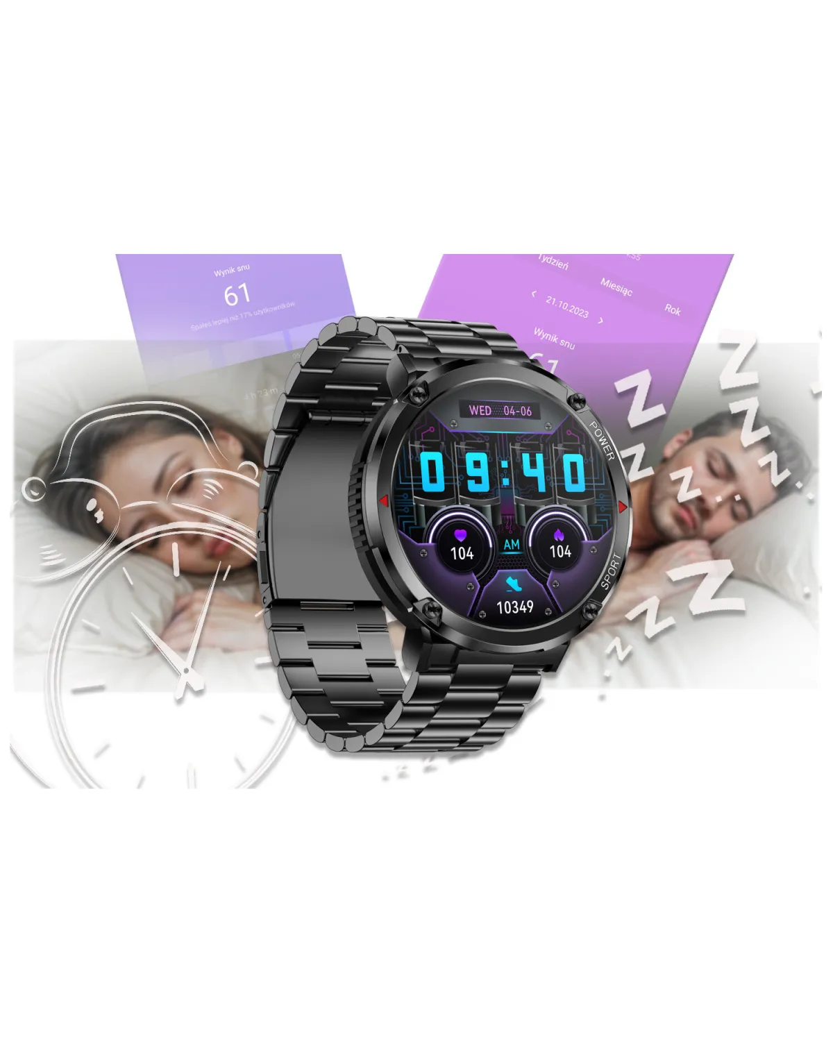 SMARTWATCH MĘSKI GRAVITY GT21-1 - BLUETOOTH CALL, DODATKOWY PASEK (sg025a)