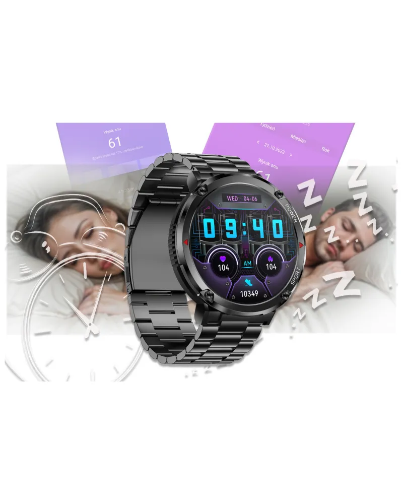 SMARTWATCH MĘSKI GRAVITY GT21-1 - BLUETOOTH CALL, DODATKOWY PASEK (sg025a)