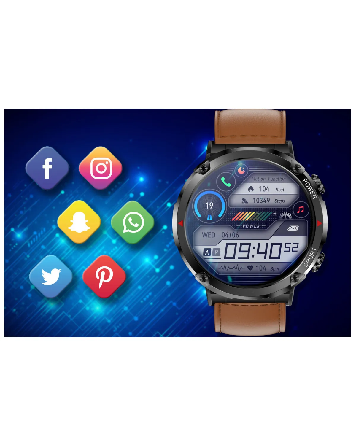 SMARTWATCH MĘSKI GRAVITY GT21-4 - BLUETOOTH CALL, DODATKOWY PASEK (sg025d) SMARTWATCH MĘSKI GRAVITY GT21-4 - BLUETOOTH CALL, DODATKOWY PASEK (sg025d)