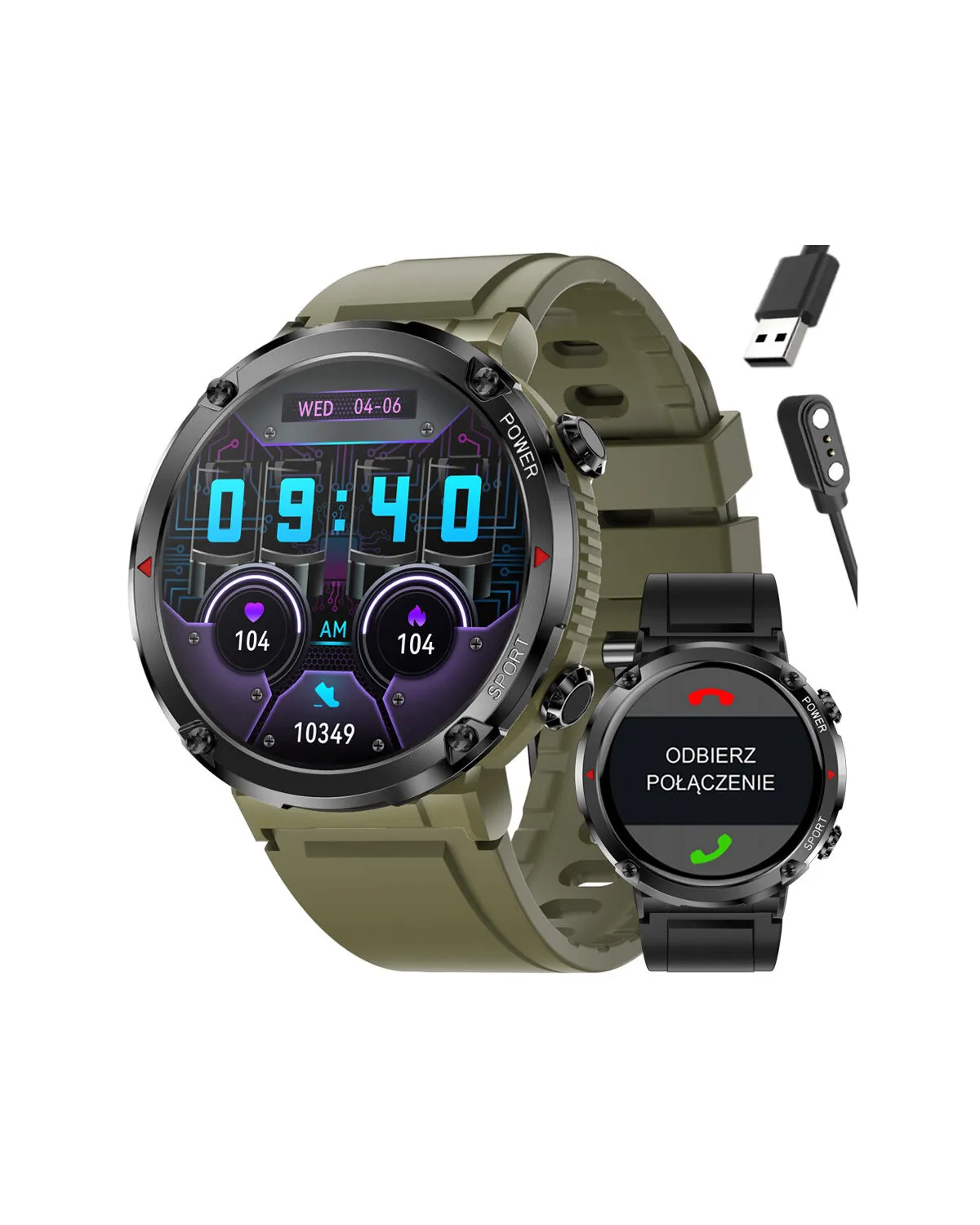 SMARTWATCH MĘSKI GRAVITY GT21-7 - BLUETOOTH CALL, DODATKOWY PASEK (sg025g) SMARTWATCH MĘSKI GRAVITY GT21-7 - BLUETOOTH CALL, DODATKOWY PASEK (sg025g)