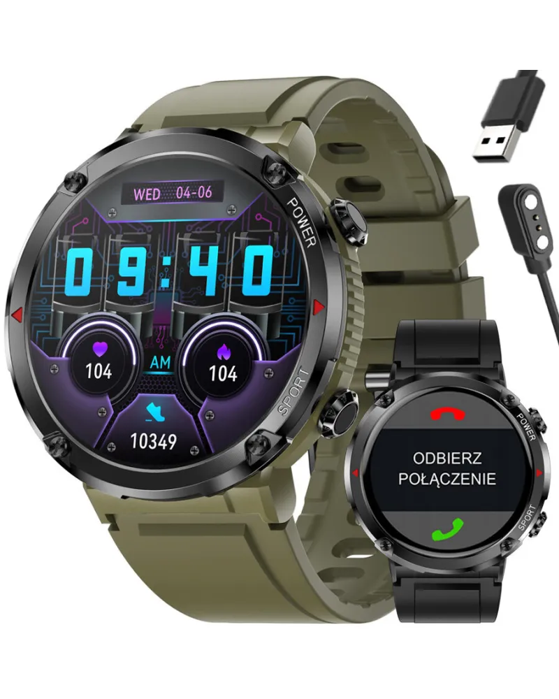 SMARTWATCH MĘSKI GRAVITY GT21-7 - BLUETOOTH CALL, DODATKOWY PASEK (sg025g) SMARTWATCH MĘSKI GRAVITY GT21-7 - BLUETOOTH CALL, DODATKOWY PASEK (sg025g)