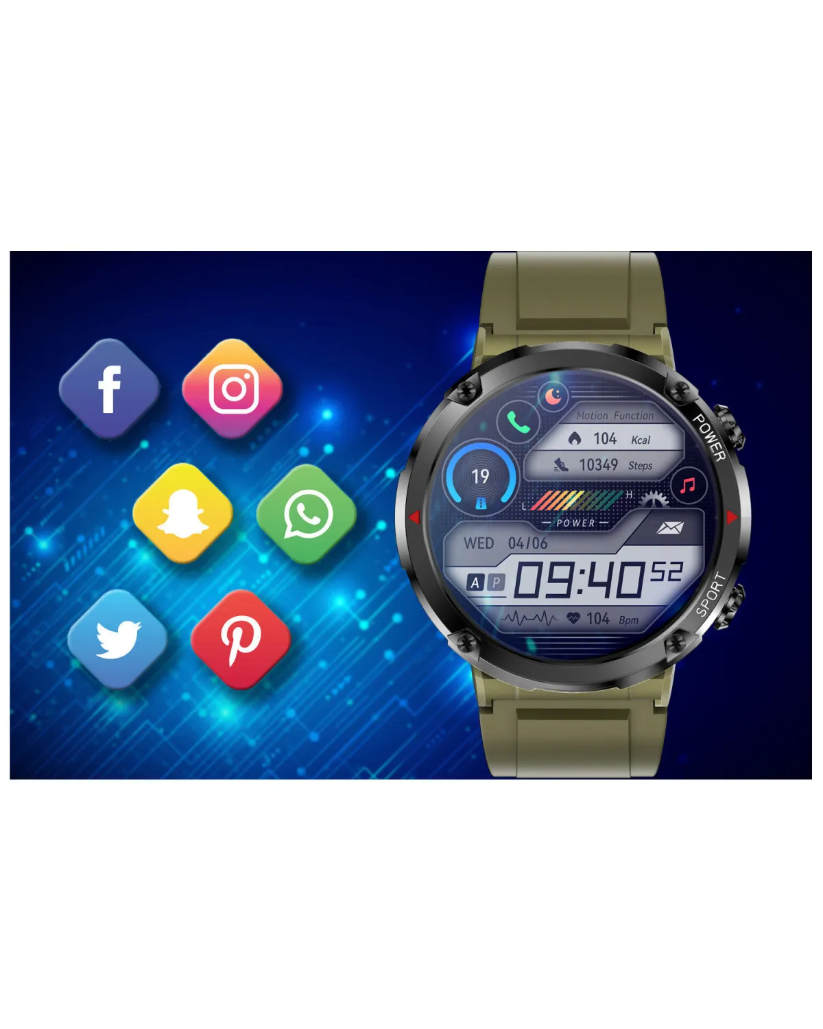 SMARTWATCH MĘSKI GRAVITY GT21-7 - BLUETOOTH CALL, DODATKOWY PASEK (sg025g) SMARTWATCH MĘSKI GRAVITY GT21-7 - BLUETOOTH CALL, DODATKOWY PASEK (sg025g)