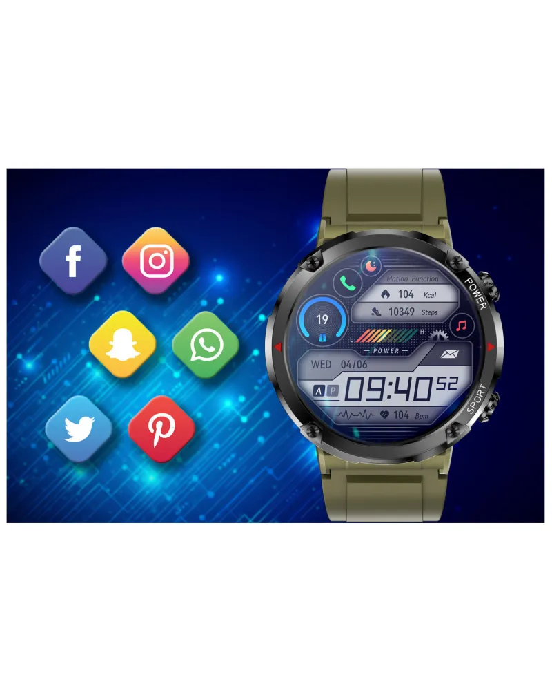 SMARTWATCH MĘSKI GRAVITY GT21-7 - BLUETOOTH CALL, DODATKOWY PASEK (sg025g) SMARTWATCH MĘSKI GRAVITY GT21-7 - BLUETOOTH CALL, DODATKOWY PASEK (sg025g)