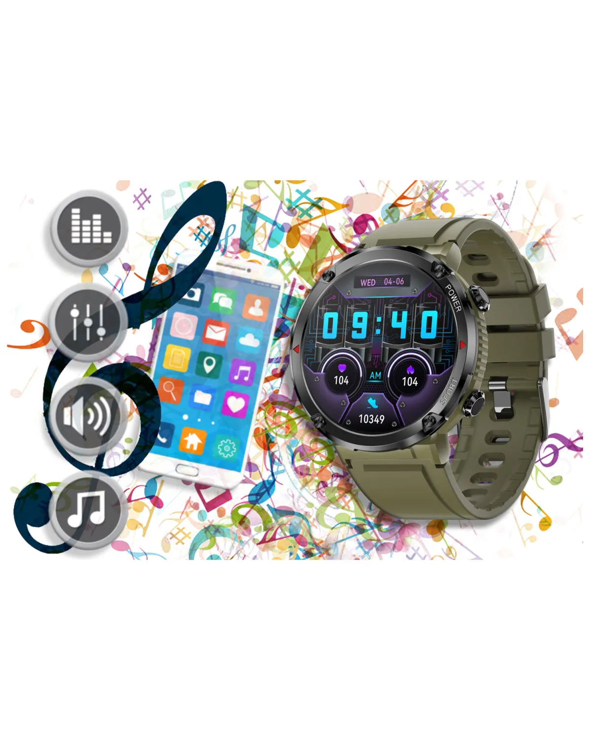 SMARTWATCH MĘSKI GRAVITY GT21-7 - BLUETOOTH CALL, DODATKOWY PASEK (sg025g) SMARTWATCH MĘSKI GRAVITY GT21-7 - BLUETOOTH CALL, DODATKOWY PASEK (sg025g)