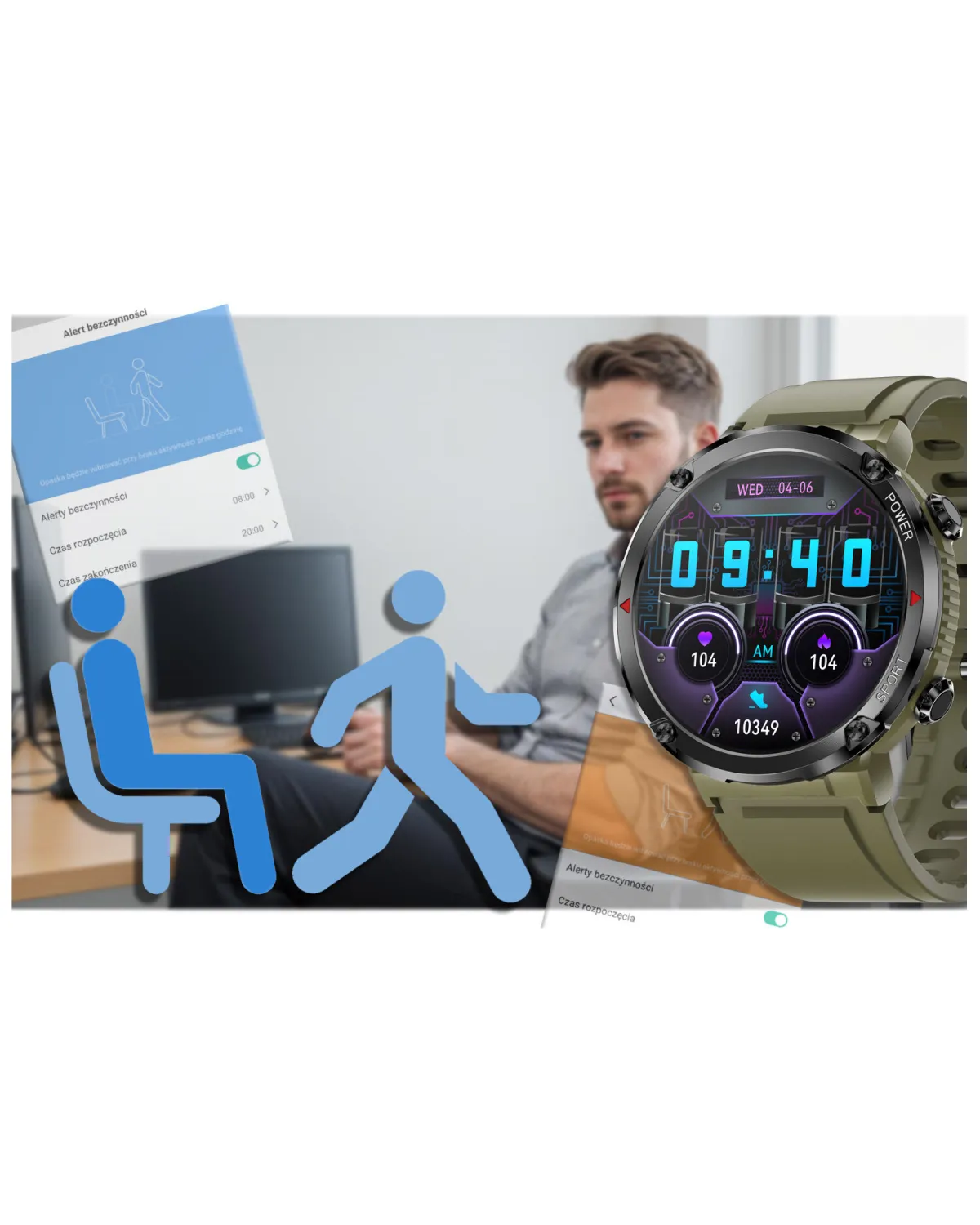 SMARTWATCH MĘSKI GRAVITY GT21-7 - BLUETOOTH CALL, DODATKOWY PASEK (sg025g) SMARTWATCH MĘSKI GRAVITY GT21-7 - BLUETOOTH CALL, DODATKOWY PASEK (sg025g)