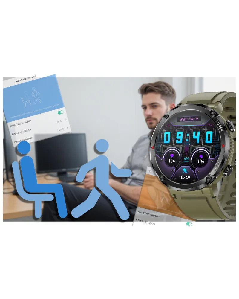 SMARTWATCH MĘSKI GRAVITY GT21-7 - BLUETOOTH CALL, DODATKOWY PASEK (sg025g) SMARTWATCH MĘSKI GRAVITY GT21-7 - BLUETOOTH CALL, DODATKOWY PASEK (sg025g)