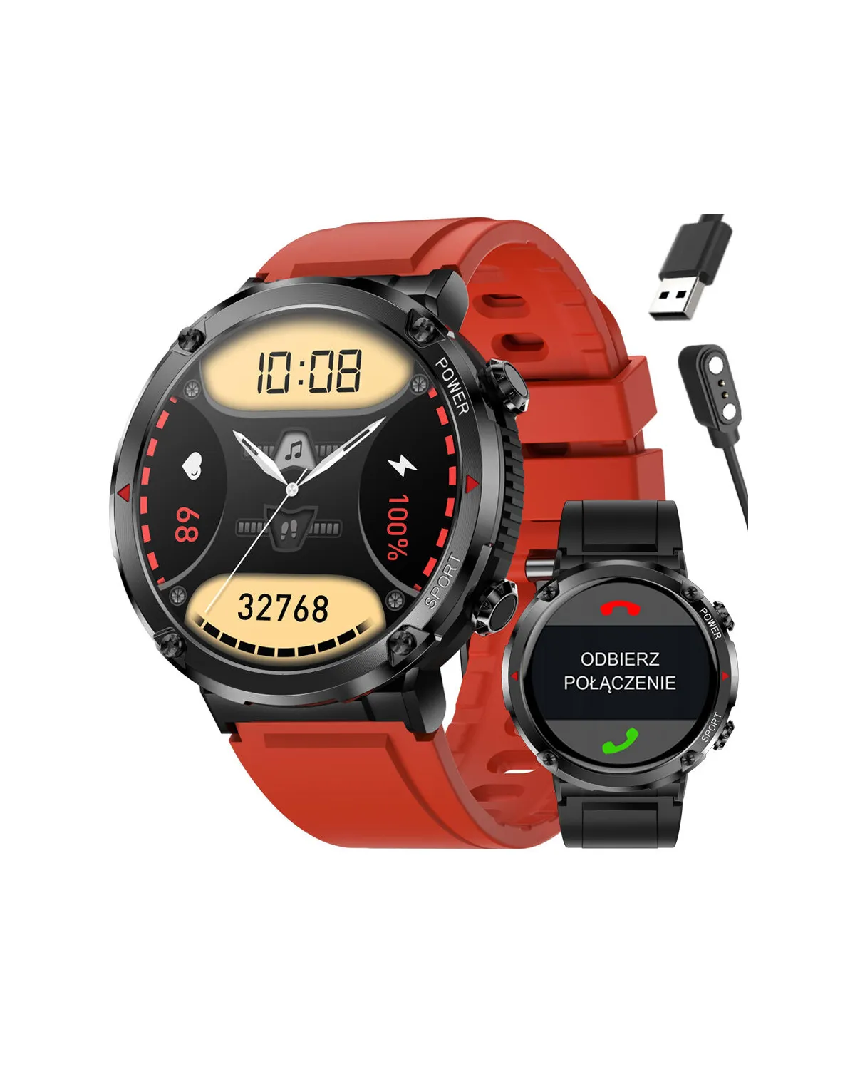SMARTWATCH MĘSKI GRAVITY GT21-6 - BLUETOOTH CALL, DODATKOWY PASEK (sg025f)